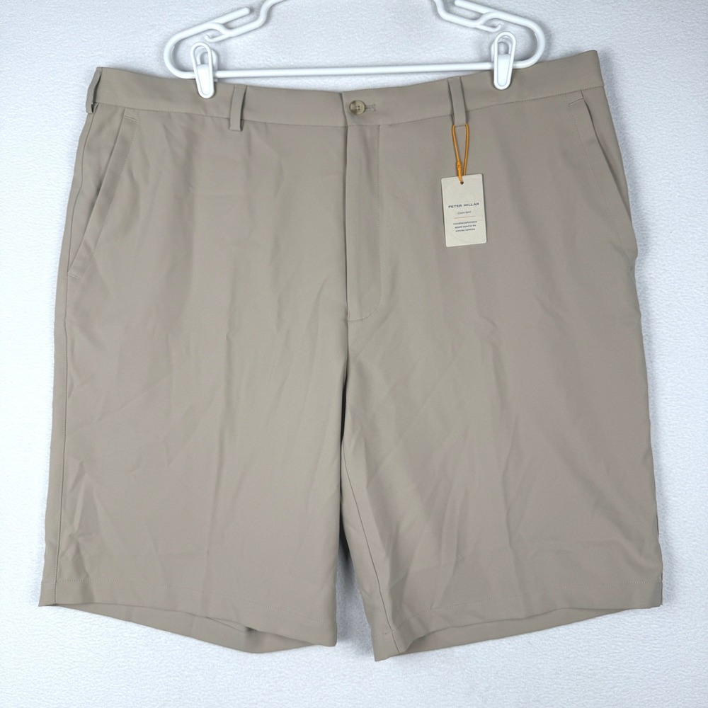 Peter Millar Salem Performance Shorts Mens 44 Khaki Golf ME0EB82BT NWT